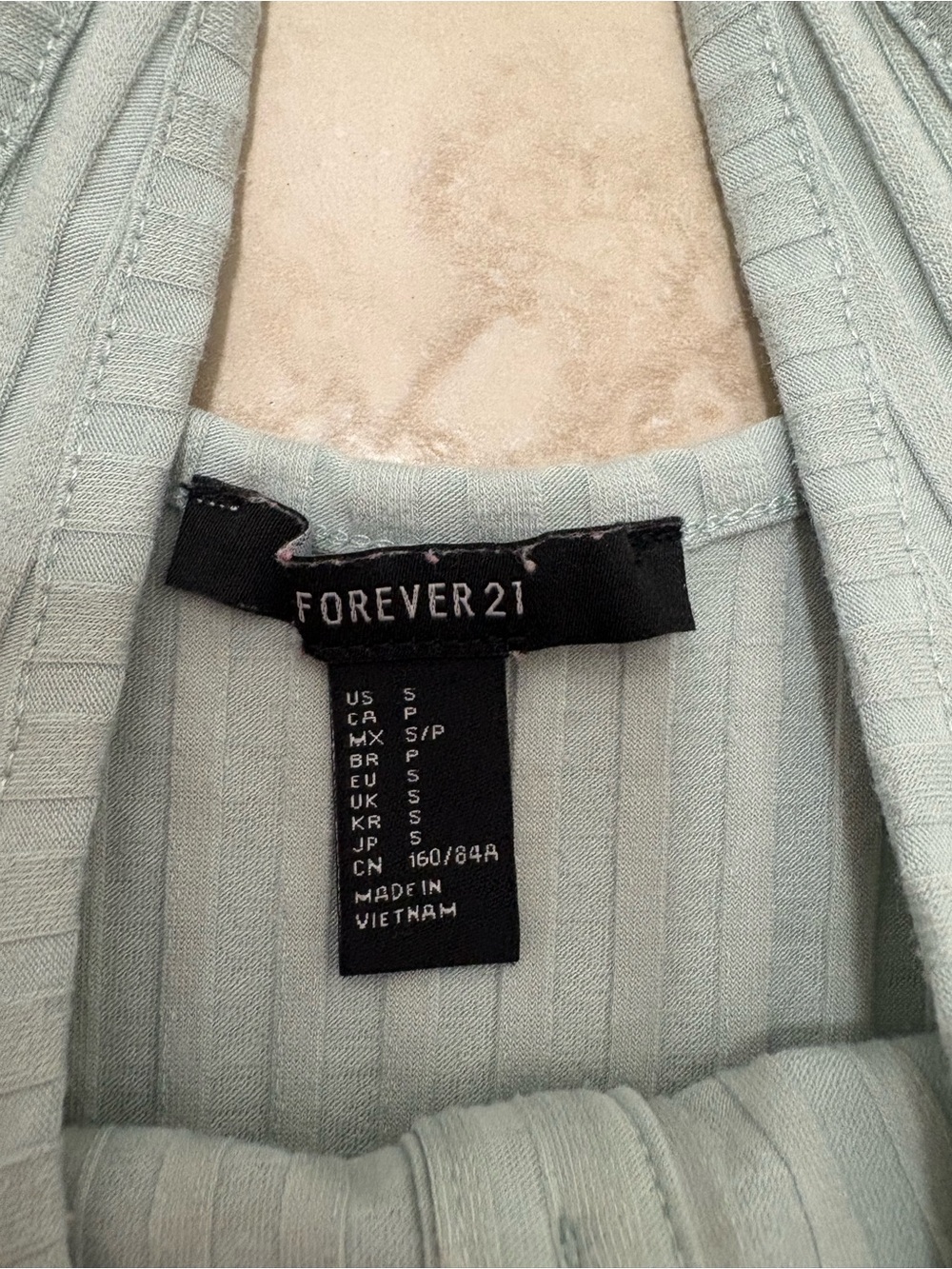 Forever 21 small teal Ribbed Snap-Front One-Piece Bodysuit in Sage Green - Picture 2 of 3